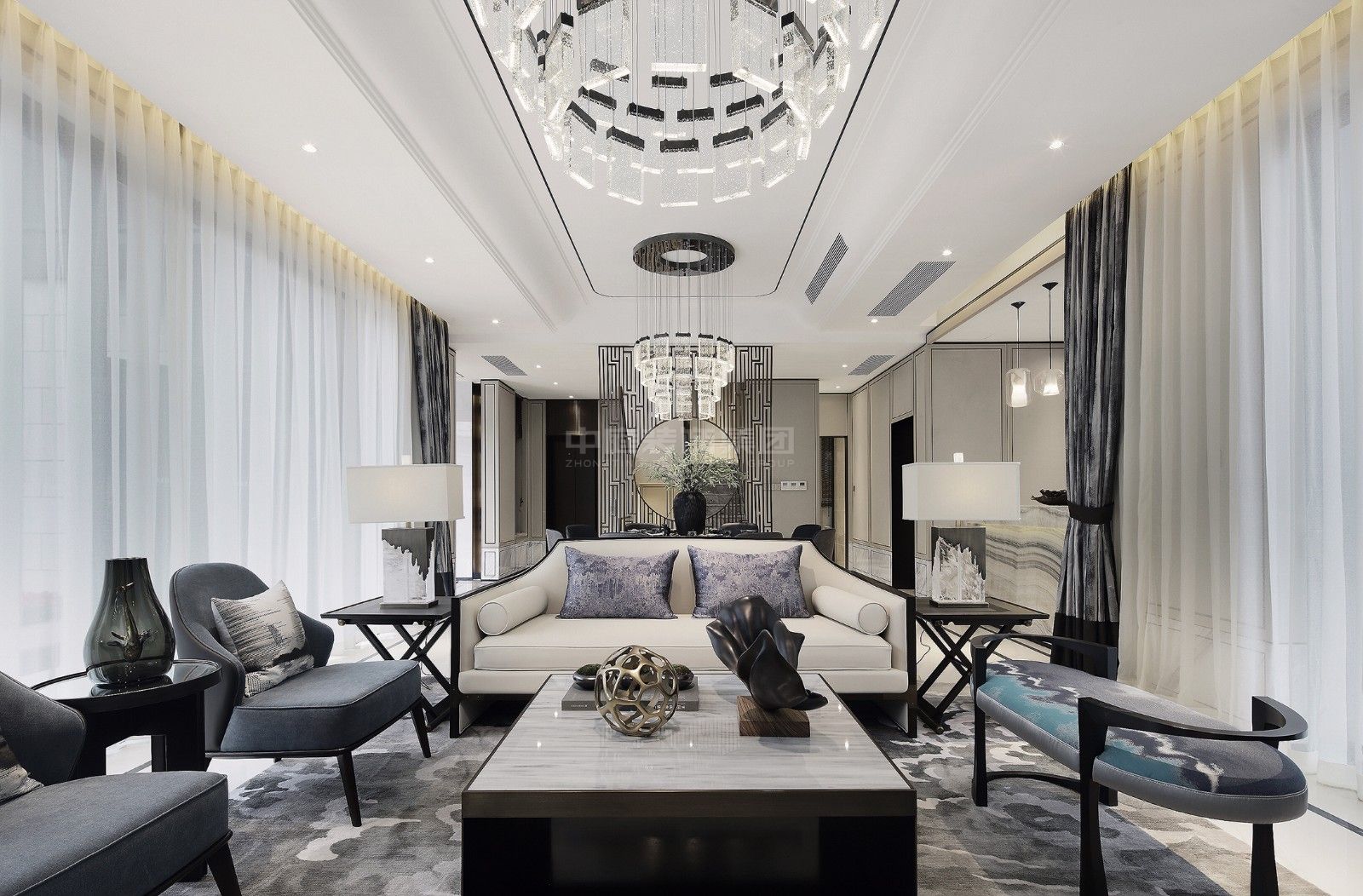 皇巢北郡109m&sup2;新中式風格案例